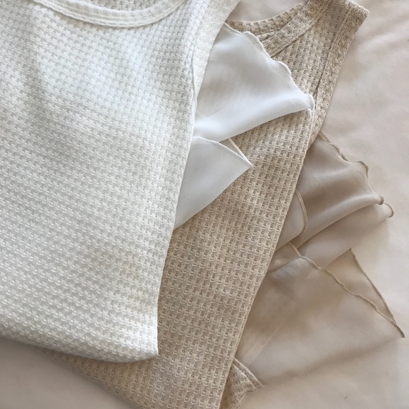 LAST • Pretty Please White Waffle Tank - Picture 5 of 5